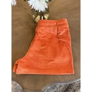 Jaclyn Intimates Womens Size Small Smocked-Waist Terry Cloth Shorts in Pumpkin